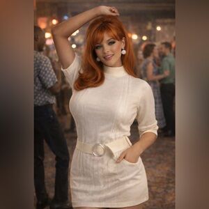 Vintage 60’s- Helen Sue- knit tunic top:micro mini dress with belt